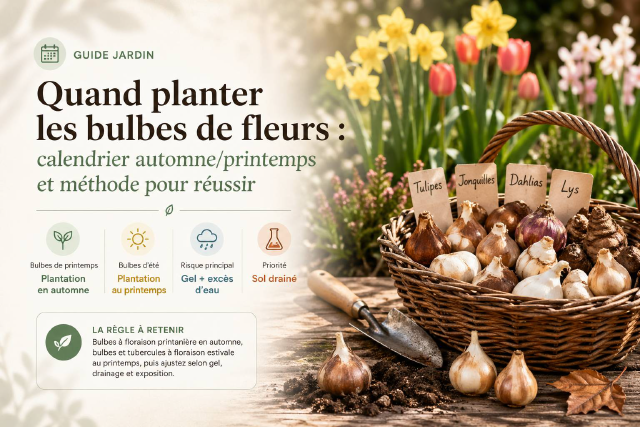 Bulbes de fleurs prêts à être plantés au jardin selon la saison